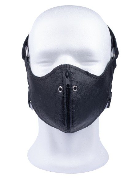 Leather mask with zip
