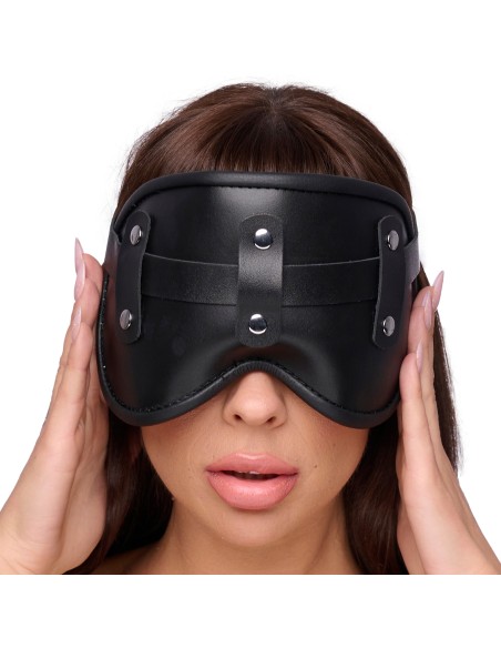 Padded leather mask Blind Up Black