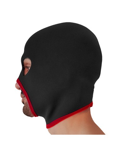 Cagoule Eyes Face Brutus Noire-Rouge | FetishXplore