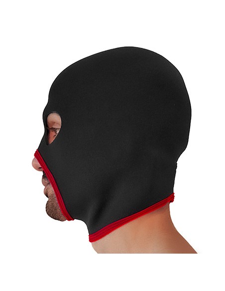 Cagoule Eyes Face Brutus Noire-Rouge | FetishXplore