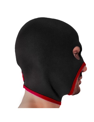 Cagoule Eyes Face Brutus Noire-Rouge | FetishXplore