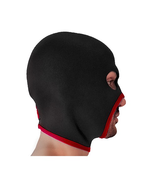 Cagoule Eyes Face Brutus Noire-Rouge | FetishXplore