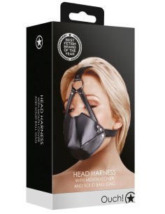 Muselière avec Bâillon Head Harness Noire | FetishXplore 2