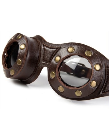 Paire de Lunettes Motor Marron Steampunk | FetishXplore