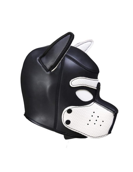 Cagoule Puppy Néoprène Noir et Blanc | FetishXplore