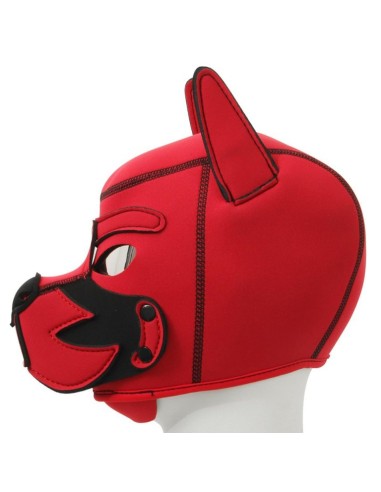 Cagoule Puppy Fox Néoprène Rouge-Noir | FetishXplore