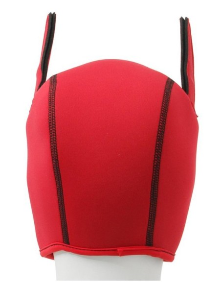 Cagoule Puppy Fox Néoprène Rouge-Noir | FetishXplore