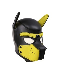 Cagoule Puppy Néoprène Jaune-Noir | FetishXplore