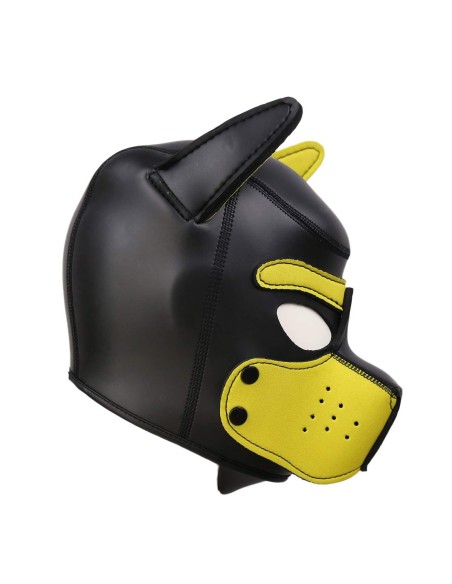 Cagoule Puppy Néoprène Jaune-Noir | FetishXplore