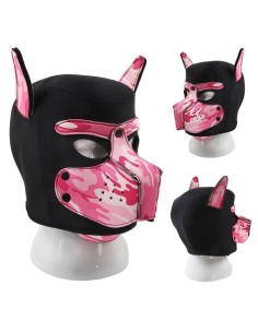 Masque Puppy Néoprène Dog On Noir-Camouflage Rose | FetishXplore 2