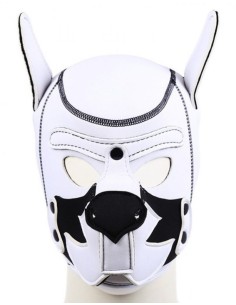 Cagoule Puppy Fox Néoprène Blanc- Noir | FetishXplore 2
