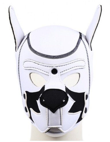 Cagoule Puppy Fox Néoprène Blanc- Noir | FetishXplore