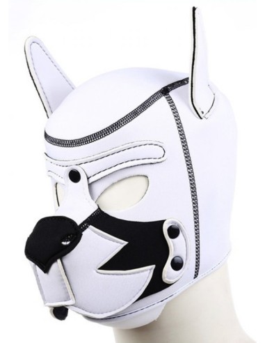 Cagoule Puppy Fox Néoprène Blanc- Noir | FetishXplore