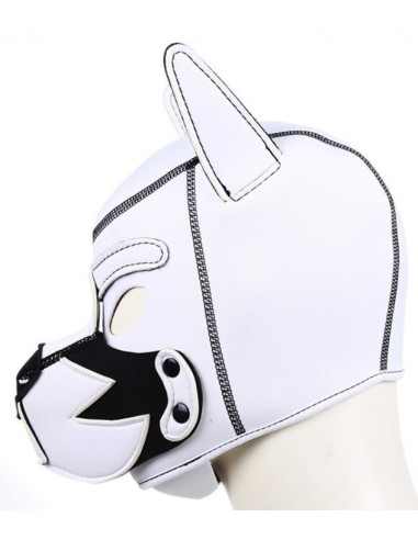 Cagoule Puppy Fox Néoprène Blanc- Noir | FetishXplore