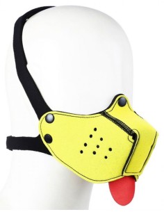 Museau + Langue Néoprène Puppy Jaune | FetishXplore