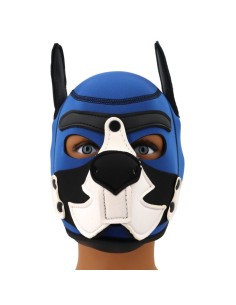 Cagoule Puppy Fox Néoprène Bleu-Blanc | FetishXplore