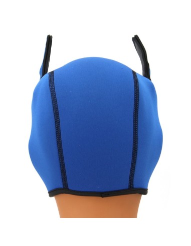 Cagoule Puppy Fox Néoprène Bleu-Blanc | FetishXplore