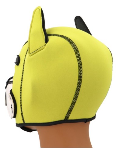 Cagoule Puppy Fox Néoprène Jaune-Blanc | FetishXplore