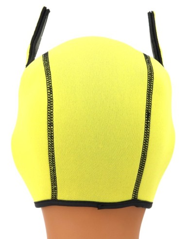 Cagoule Puppy Fox Néoprène Jaune-Blanc | FetishXplore