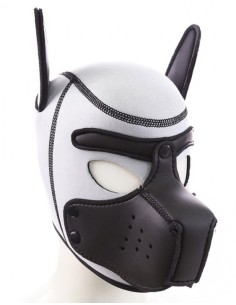 Cagoule Puppy Néoprène Noir-Blanc | FetishXplore