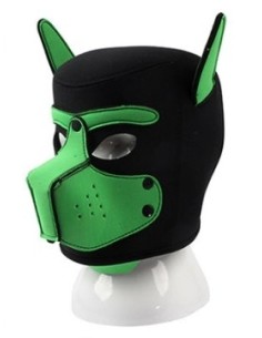 Masque Puppy Néoprène Dog On Noir-Vert | FetishXplore