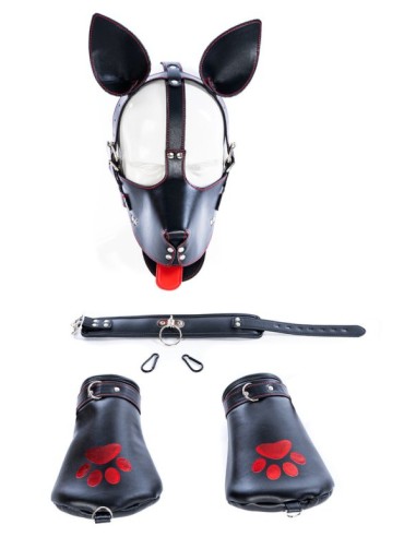 Kit Puppy 6 Pièces Noir-Rouge | FetishXplore