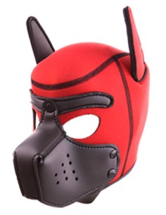 Cagoule Puppy Néoprène Rouge-Noir | FetishXplore 2