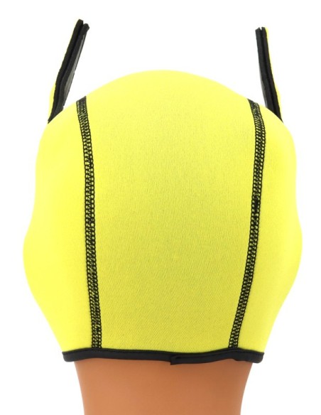 Cagoule Puppy Fox Néoprène Jaune-Rouge | FetishXplore
