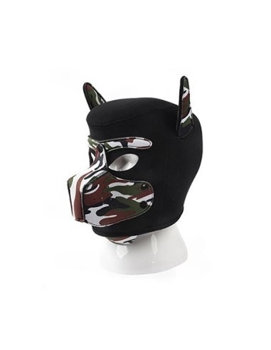 Masque Puppy Néoprène Dog On Noir-Camouflage | FetishXplore