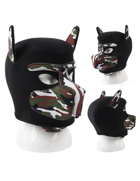 Masque Puppy Néoprène Dog On Noir-Camouflage | FetishXplore