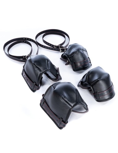 Kit Complet Puppy Bondage 14 Pièces Noir-Rouge | FetishXplore