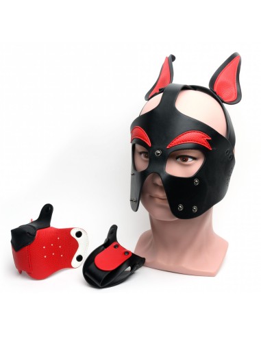 Masque Puppy 665 Rouge-Blanc | FetishXplore