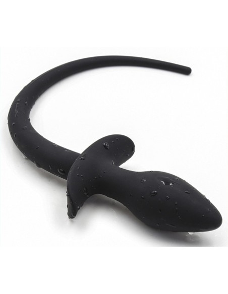 Plug Queue de Chien Silicone 7,5 x 3,1cm Noir | FetishXplore