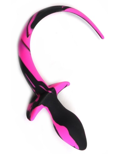 Plug Queue de Chien Dog Tail Noir-Rose | FetishXplore