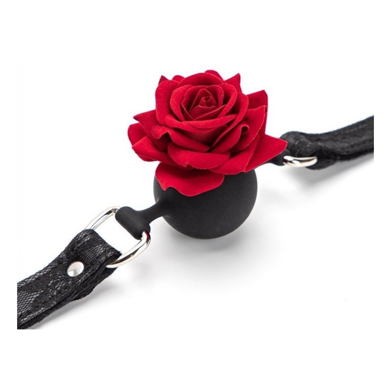 Baillon Boule avec Rose Rouge - FetishXplore