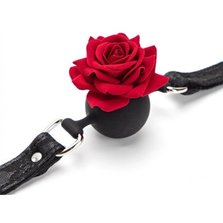 Baillon Boule avec Rose Rouge - FetishXplore