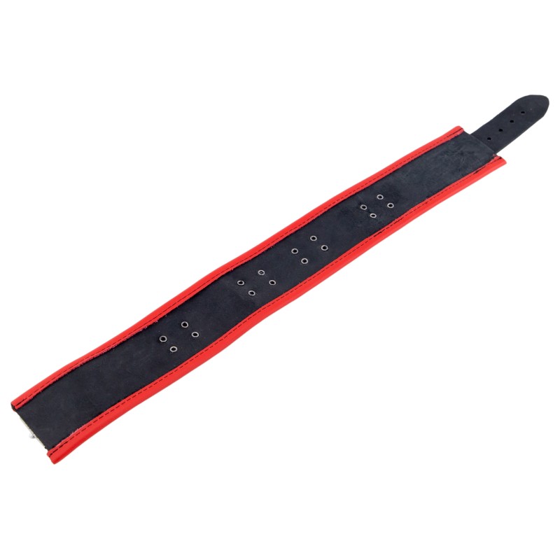 Collier en cuir avec 3 Anneaux  Rouge et Noir
