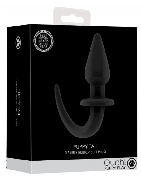 Plug Queue de Chien Puppy Plug 9x4cm Noir | FetishXplore