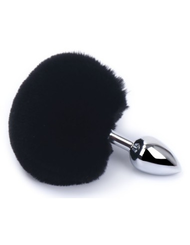 Plug Queue de Lapin Bunny Tail 6x2.7cm Noir | FetishXplore