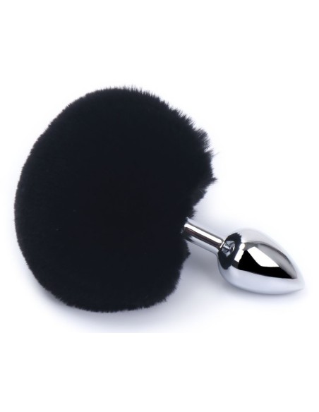 Plug Queue de Lapin Bunny Tail 6x2.7cm Noir | FetishXplore