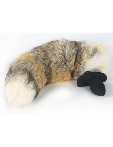 Vibrating plug with wolf tail 9 x 4cm | 45cm tail