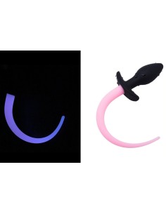 Plug Queue de Chien Phosphorescent Puppy 8x3.2cm Rose | FetishXplore 2