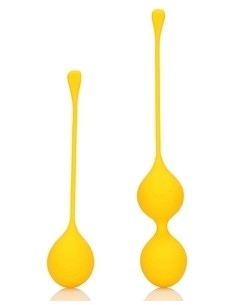 Boules de Kegel en silicone Balls Training Jaunes | FetishXplore