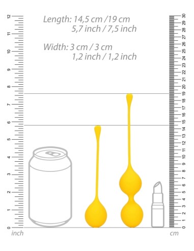 Boules de Kegel en silicone Balls Training Jaunes | FetishXplore