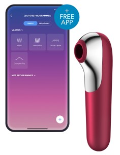 Stimulateur de Clitoris + Vibromasseur Dual Love Rouge | FetishXplore