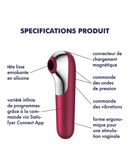 Dual Love Red Clitoral Stimulator + Vibrator