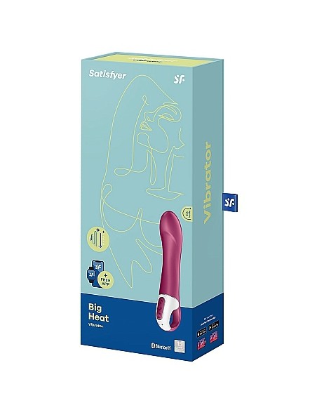 Vibromasseur Connecté Big Heat Satisfyer 15 x 4cm Mauve | FetishXplore