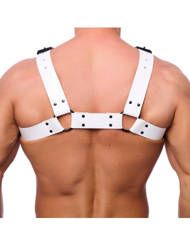 Harnais en Cuir Bulldog Blanc | FetishXplore
