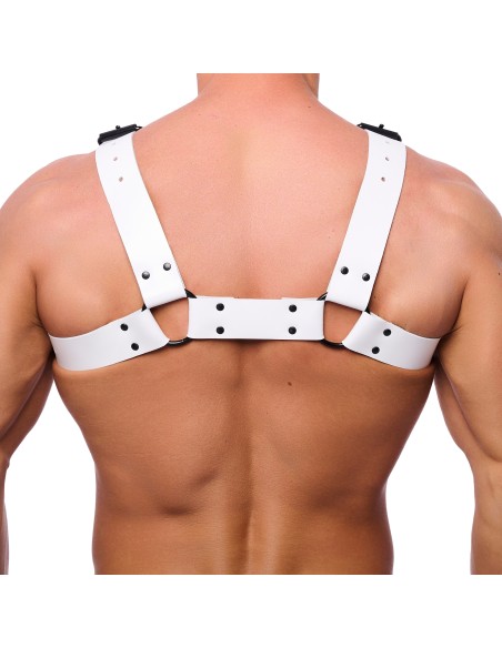 Harnais en Cuir Bulldog Blanc | FetishXplore