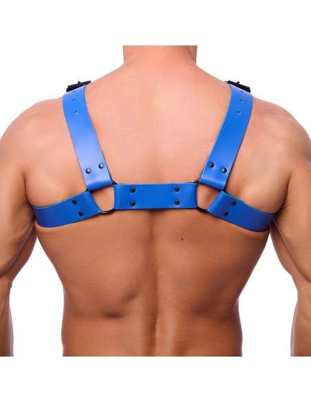 Harnais en Cuir Bulldog Bleu | FetishXplore